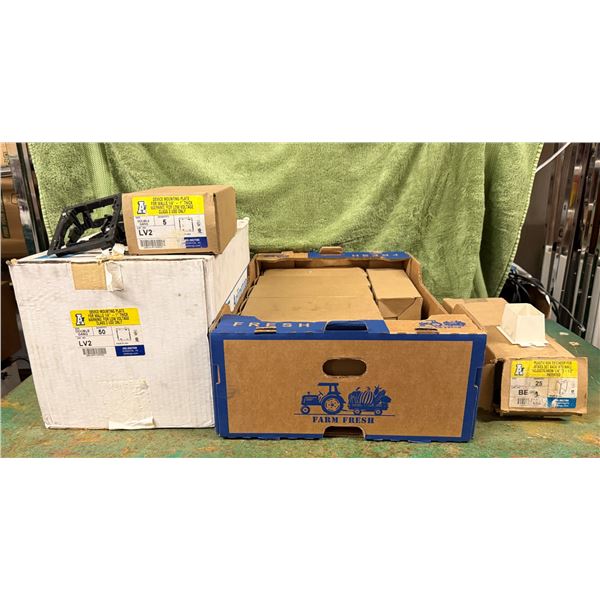 Multiple Boxes Arlington Mounting Plates, Plastic Box Extenders,  etc Misc Sizes  (Qty may vary)