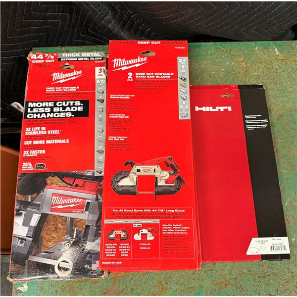 Multiple Boxes Milwaukee & Hilti Band Saw Blades