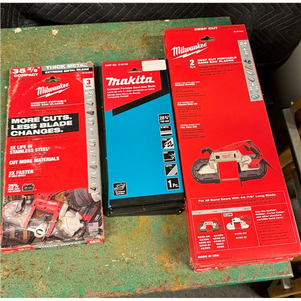 Multiple Boxes Milwaukee & Makita Band Saw Blades