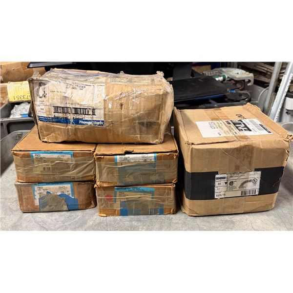 Multiple Boxes Thomas & Betts Pipe Hangers, Single Gang Boxes, Condulet, Emerson Pipe Inserts, etc