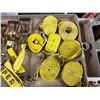 Image 5 : Multiple Ratchets & Yellow Cargo Tie-Down Straps w/ Hooks
