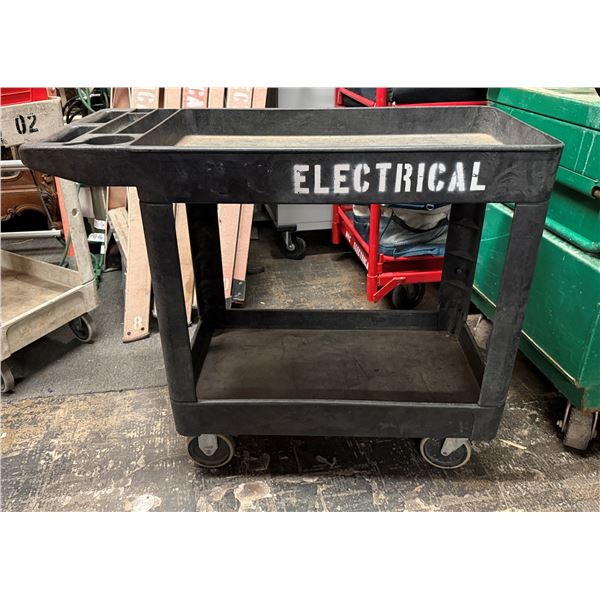 Heavy Duty Plastic 2-Tier Utility Cart 39" x 18" x 33"