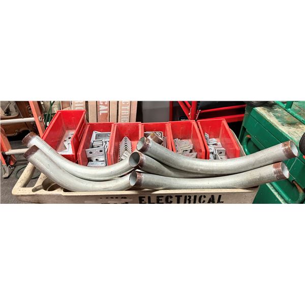 Multiple Bins Corner Brackets, Angles, Flat T-Fittings & Galvanized Rigid Conduit (GRC) Elbows, etc 