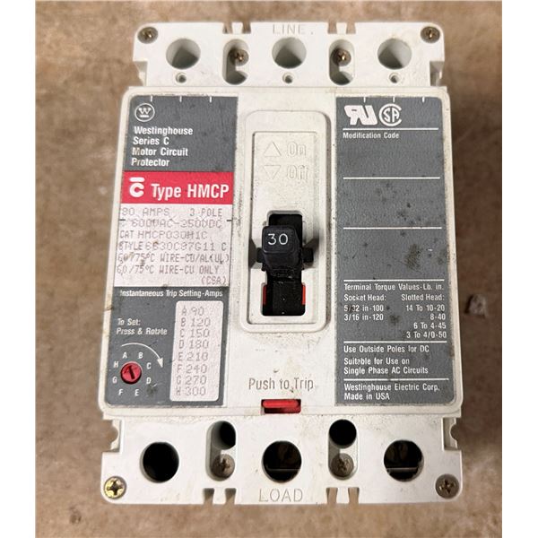 Westinghouse HMCP030H1C Series C Type HMCP Motor Circuit Protector