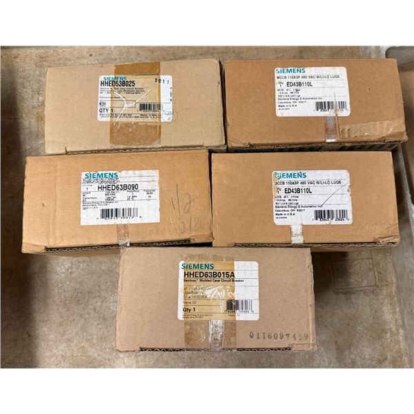 Qty 5 Boxes Siemens HHED63B090 & ED43B110L Molded Circuit Breakers