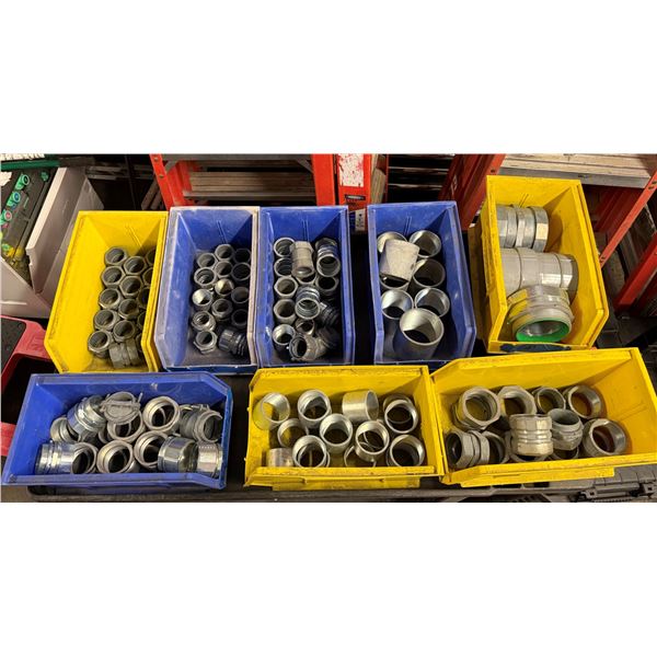 Multiple Bins Couplings & Compression Connectors, etc Misc Sizes  (Qty may vary)