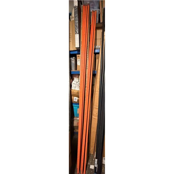 Qty 7 Orange Rods w/ Threaded Ends 10'x1"