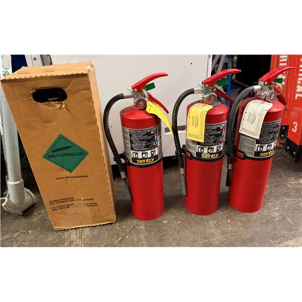 Qty 4 Fire Extinguishers - 1 New in Box