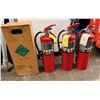 Image 1 : Qty 4 Fire Extinguishers - 1 New in Box