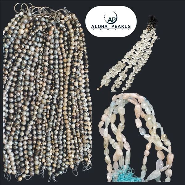 Tahitian Pearl Strand & Gem Lot