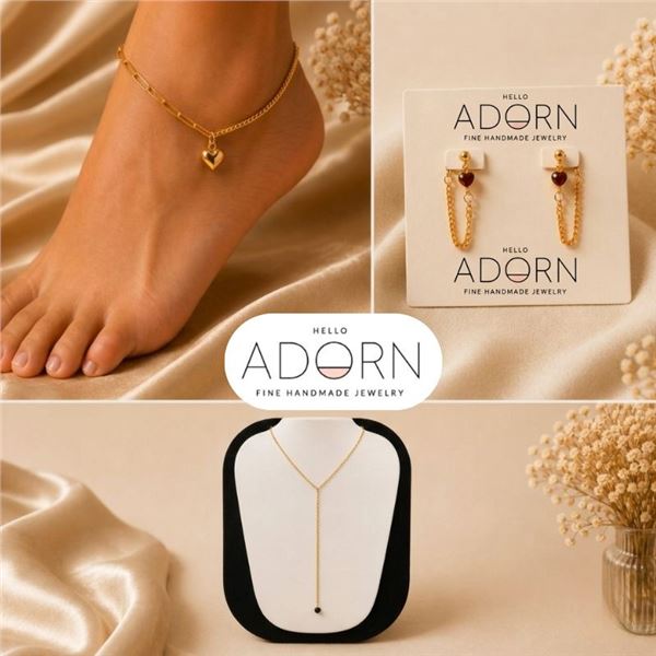 14k Gold Filled Anklet, Earrings & Necklace (3pc Set)