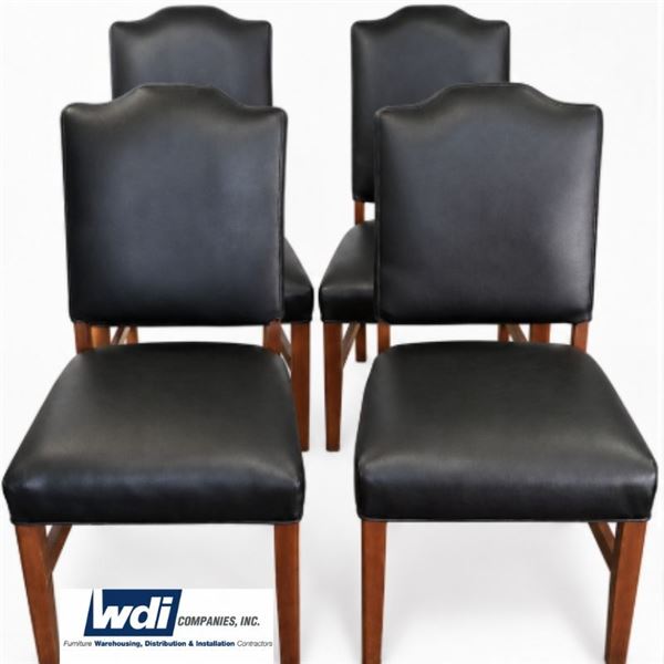 4 Set of Vinyl, Coressa Black Chairs