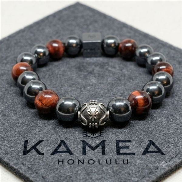 10mm Tiger Eye Bracelet with Sterling Silver