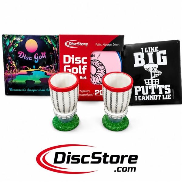 Complete Disc Golf Starter Kit, 2 Metal Wall Art & Mugs