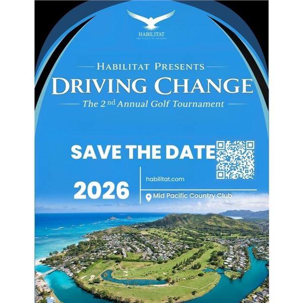 Team Entry for 4 to 'Driving Change' Habilitat Golf Tournament, Oʻahu