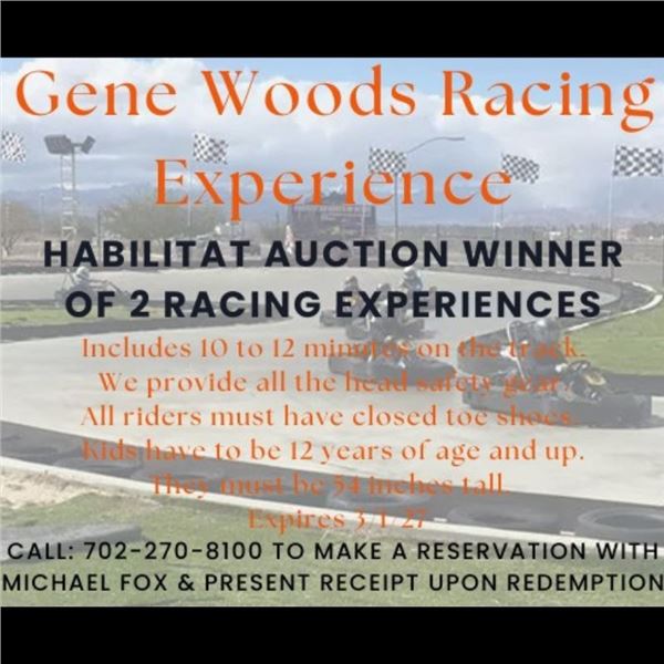 Gene Woods Racing Experience with Head Safety Gear Provided, Vegas