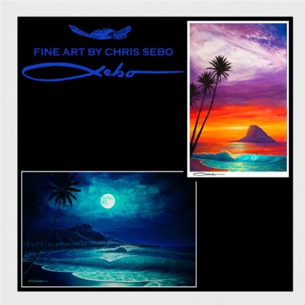 “Midnights Serenade” 20" x 30“ & “Sunrise at Mokoli’i[x