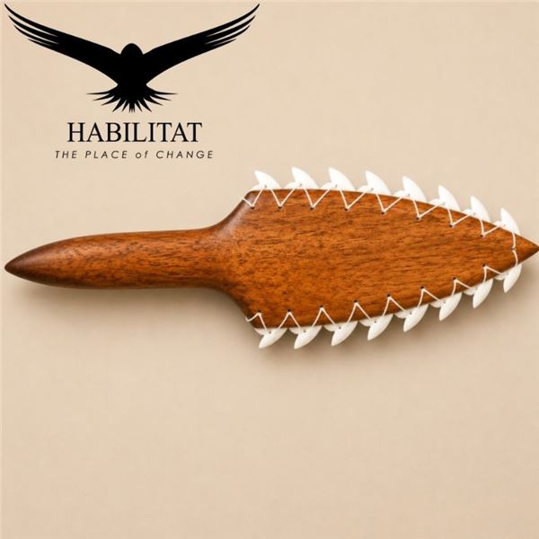 Contemporary Wood Leiomano with Faux Shark Teeth 13.5"