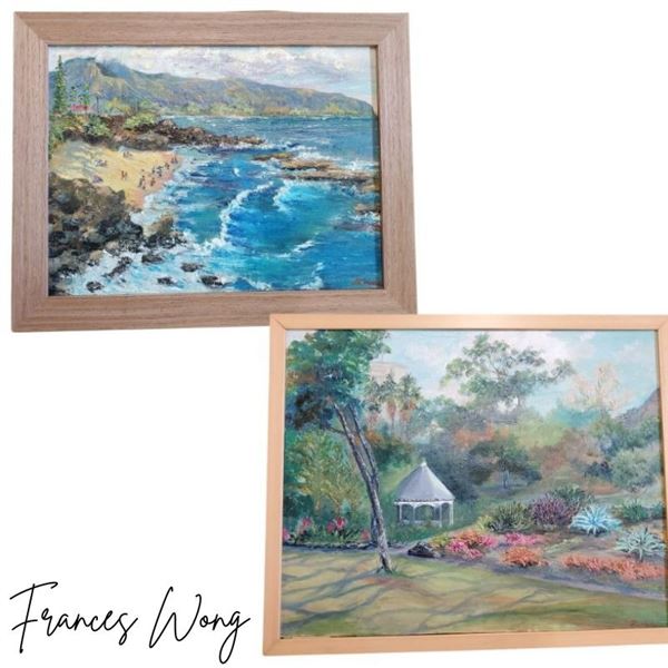 "Gems Foster Botanical" Oil Painting, 16" x 20" "Three Tables" Oil Painting, 11" x 14"
