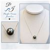 Image 1 : 14k Gold Chain 18" with Black Pearl Pendant