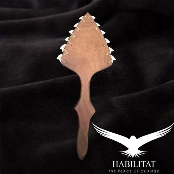 Traditional Wood Leiomano with Faux Shark Teeth 16.75"