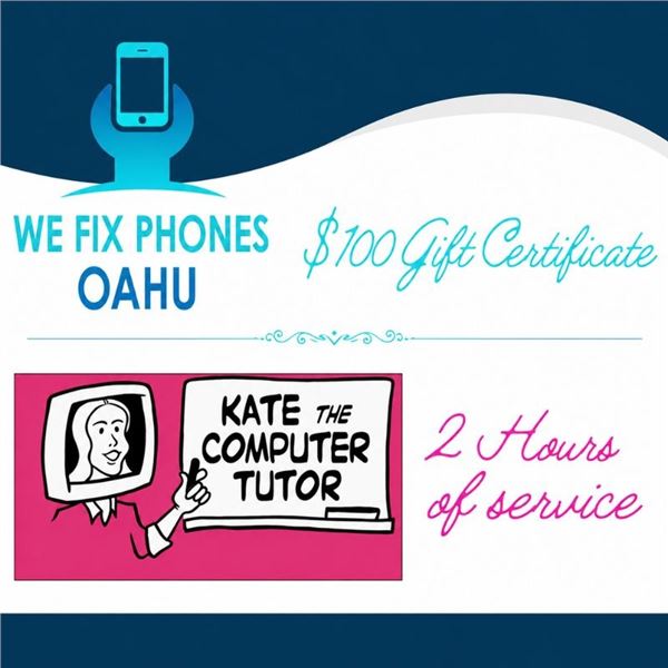 Phone Repair & Computer Instruction Gift Certificates