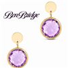 Image 1 : 14K Gold Bezel Set Amethyst Earrings