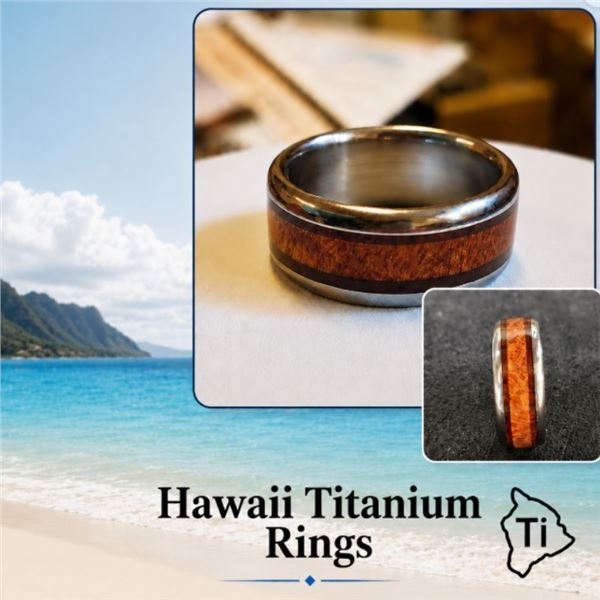 Mango Wood Titanium 9mm Ring Size 9.5 with Resizing Certificate