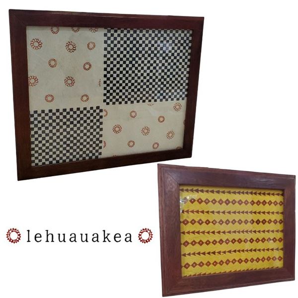 Framed Hawaiian Kapa Art 10" x 8" & 20" x 16"