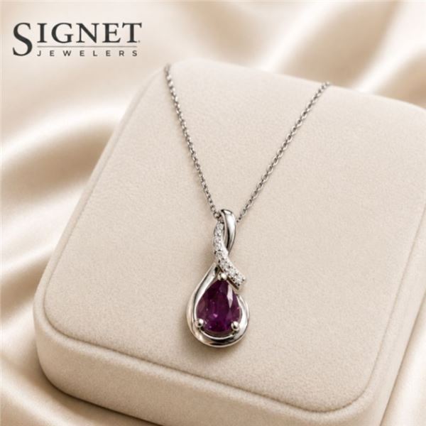 Pear Shaped Lab Alexandrite & White Lab Sapphire Teardrop