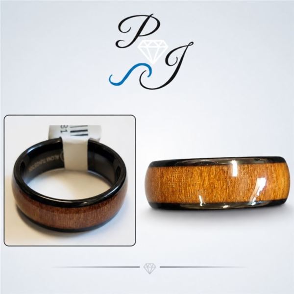 6mm Tungsten Koa Ring Size 10