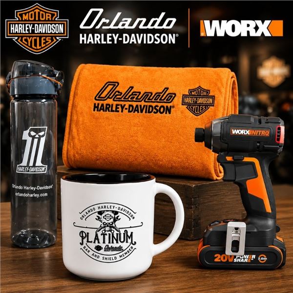 WORX Nitro 20V Brushless Compact 1/4" Impact Driver, Harley Davidson Merch