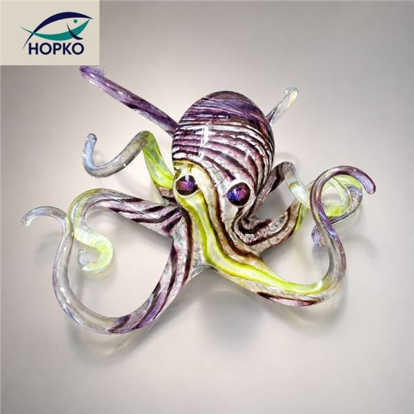 Medium Multi-Colored Glass Blown Octopus