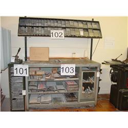 LETTER PRESS STONE W/LEAD & DIES BELOW