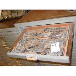 ANTIQUE LEAD TYPE (X21) DRAWERS