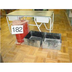 FIRE PROOF RAG CAN W/PANS