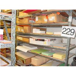 METAL SHELVES (X3) ON BACK WALL