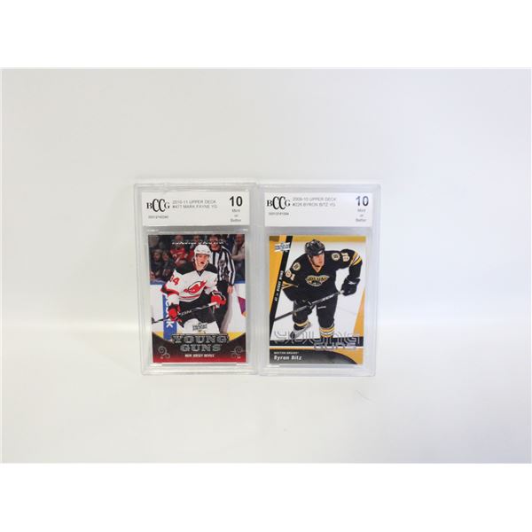 (2) GRADED 10 BCCG HOCKEY CARDS UPPERDECK