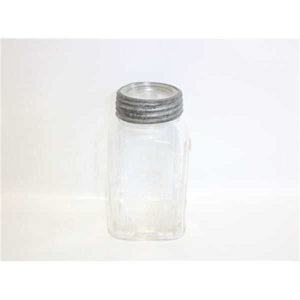 RARE 1935 BRAID'S BEST COFFEE SEALER JAR W/LID