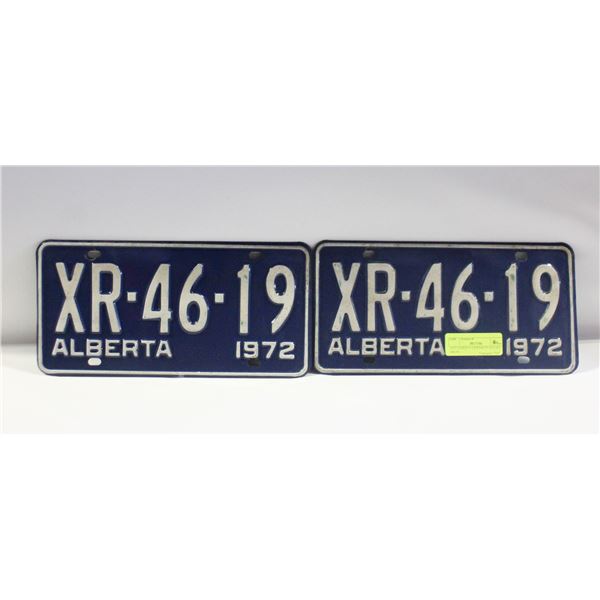 1972 ALBERTA LICENSE PLATE SET (46-19)