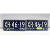 Image 1 : 1972 ALBERTA LICENSE PLATE SET (46-19)