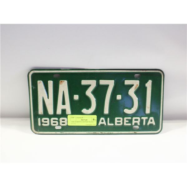 1968 ALBERTA LICENSE PLATE (37-31)