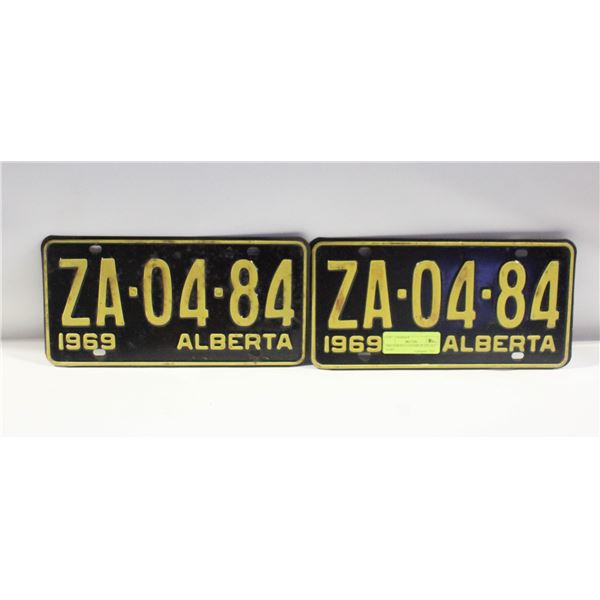 1969 ALBERTA LICENSE PLATE SET (04-84)