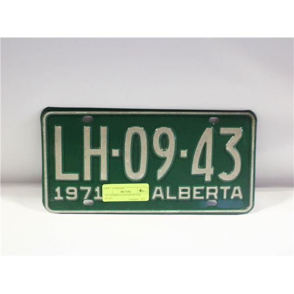 1971 ALBERTA LICENSE PLATE (09-43)