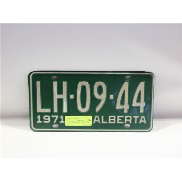 1971 ALBERTA LICENSE PLATE (09-43)