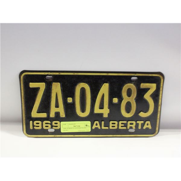 1969 ALBERTA LICENSE PLATE (04-83)