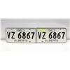 Image 1 : 1963 ALBERTA LICENSE PLATE SET (6867)