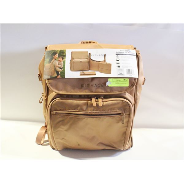 NEW 4 PIECE KIT + ACE BABY BAG SET - TAN / BROWN