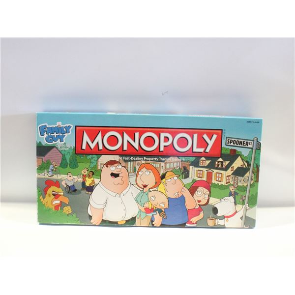 MONOPOLY FAMILY GUY EDITION BOARD GAME COMPLETE