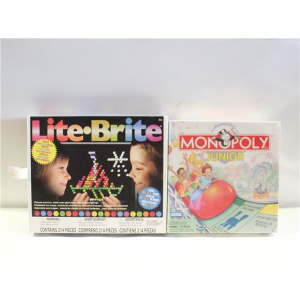 NEW MONOPOLY JR & NEW LITE BRITE
